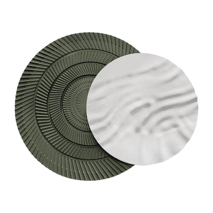 Navy Ivory Overlap Round Wall Art