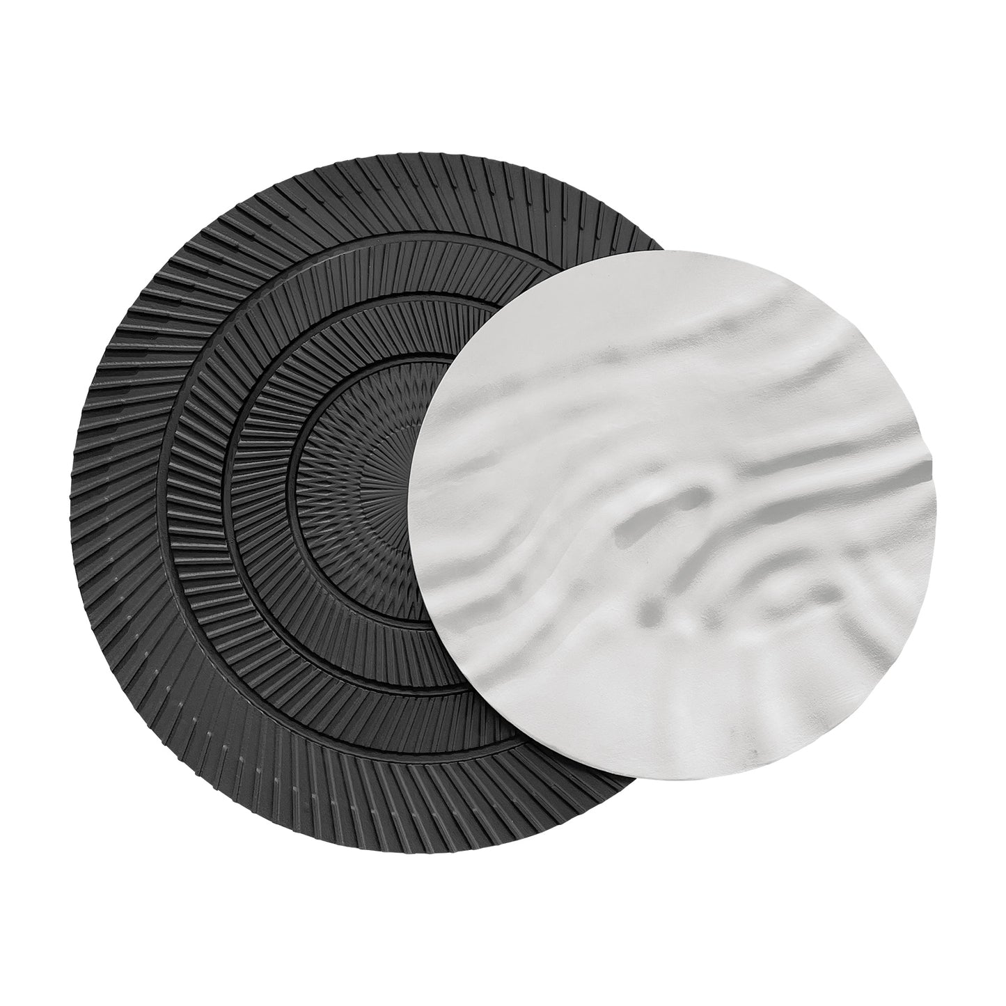Navy Ivory Overlap Round Wall Art