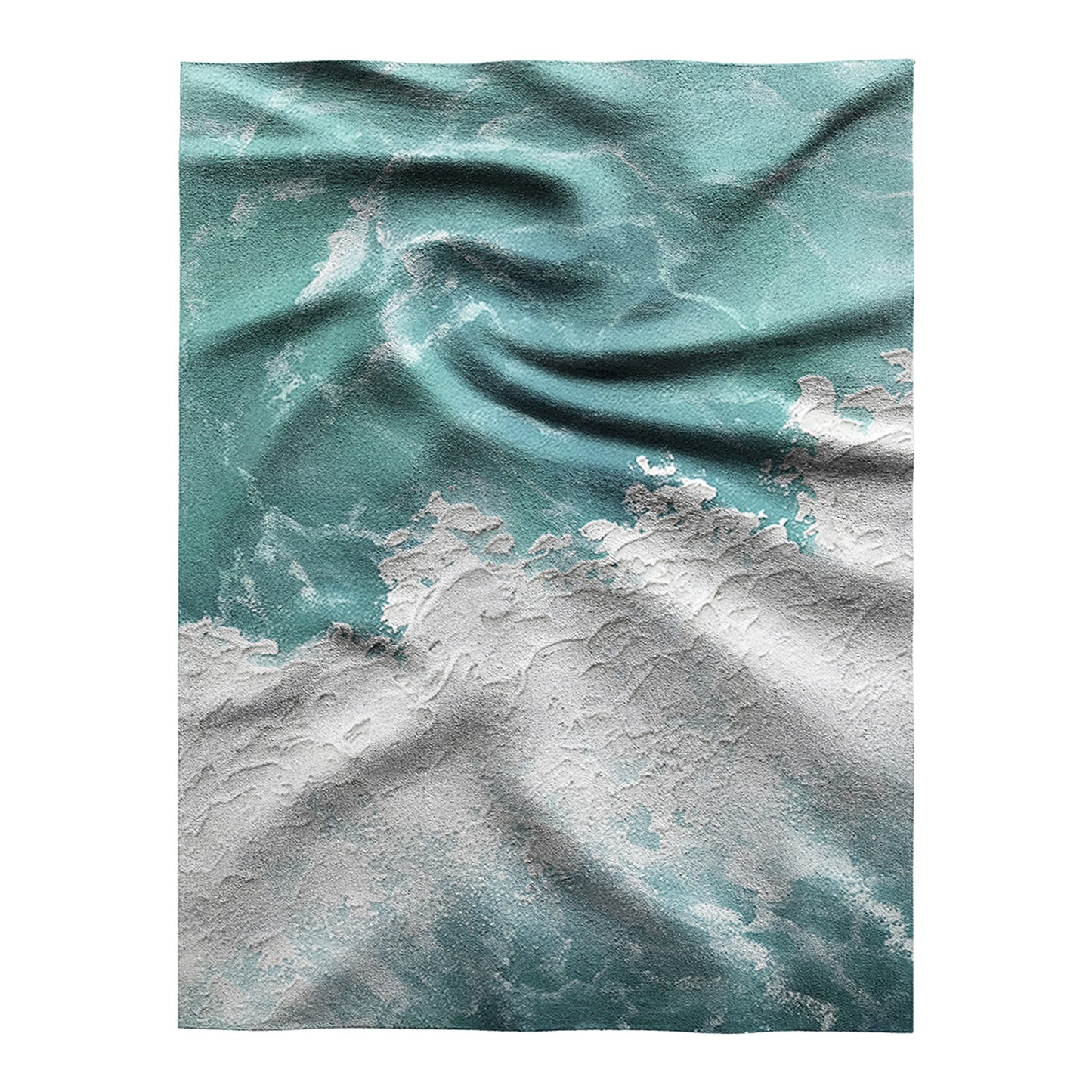 Emerald Silk Wave Textured Wall Art