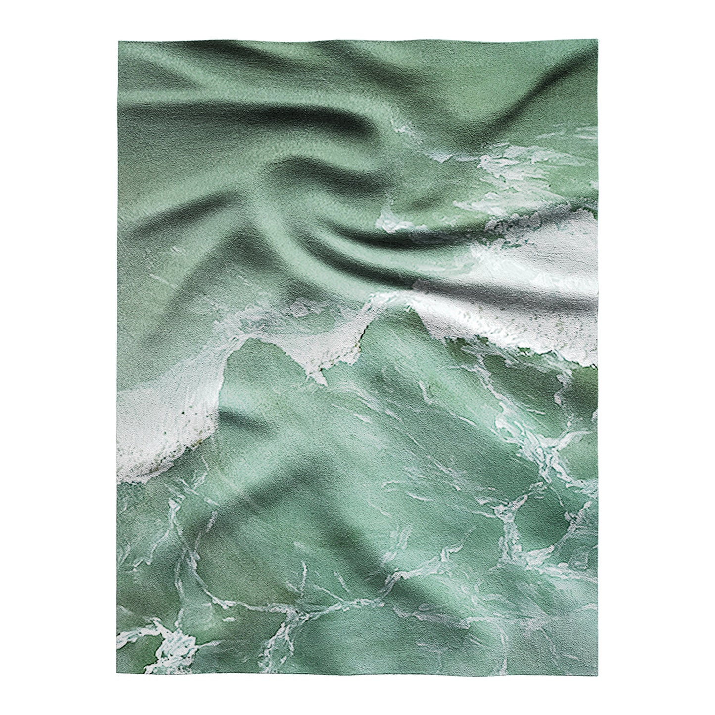 Emerald Silk Wave Textured Wall Art