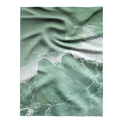 Emerald Silk Wave Textured Wall Art