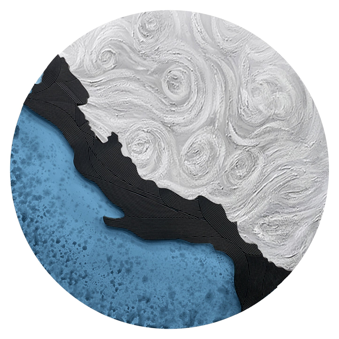Black Gold Shore Round Wall Art