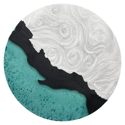 Black Gold Shore Round Wall Art