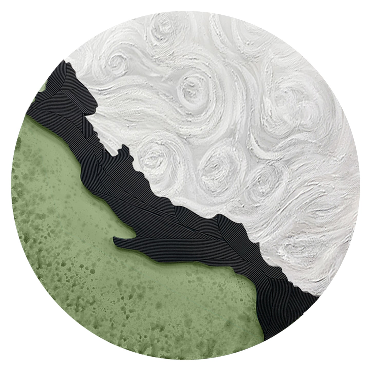 Black Gold Shore Round Wall Art