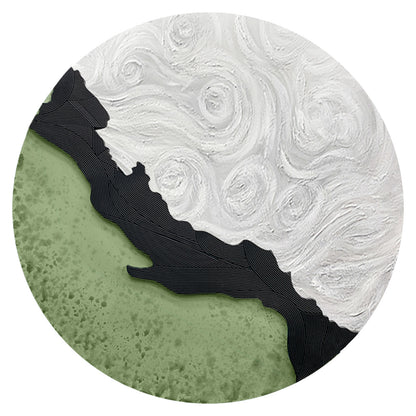 Black Gold Shore Round Wall Art