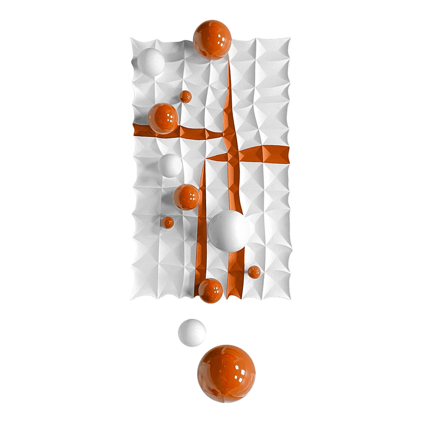 Orange Orbit Mixed Media Wall Art
