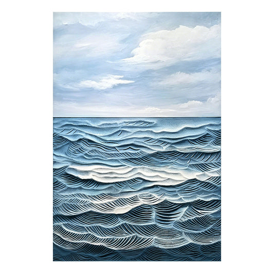 Blue Open Sea Textured Painting
