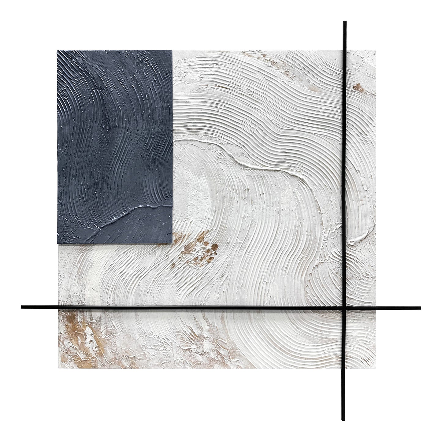 Ivory Grid Mixed Media Wall Art