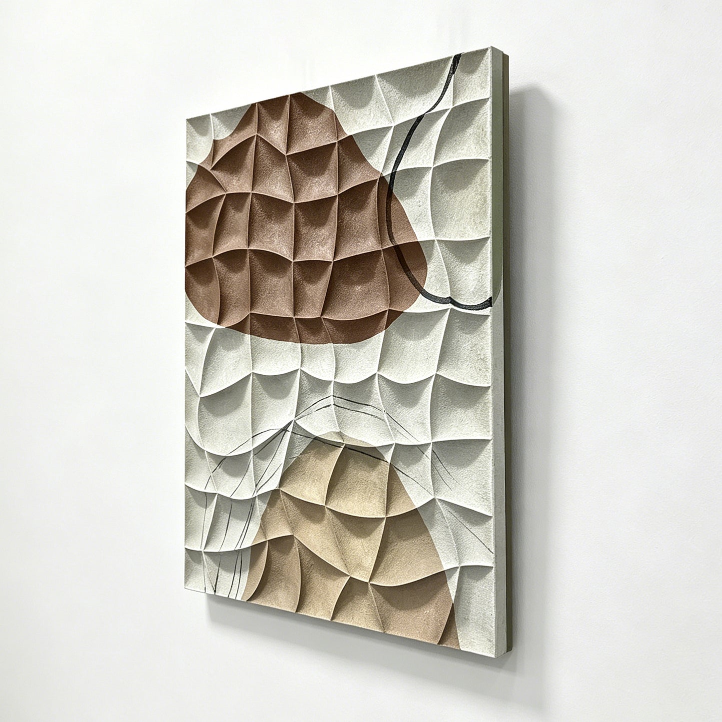 Taupe Leaf Canopy Textured Wall Art