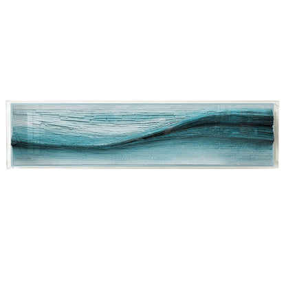 Teal Current Horizontal Textured Art