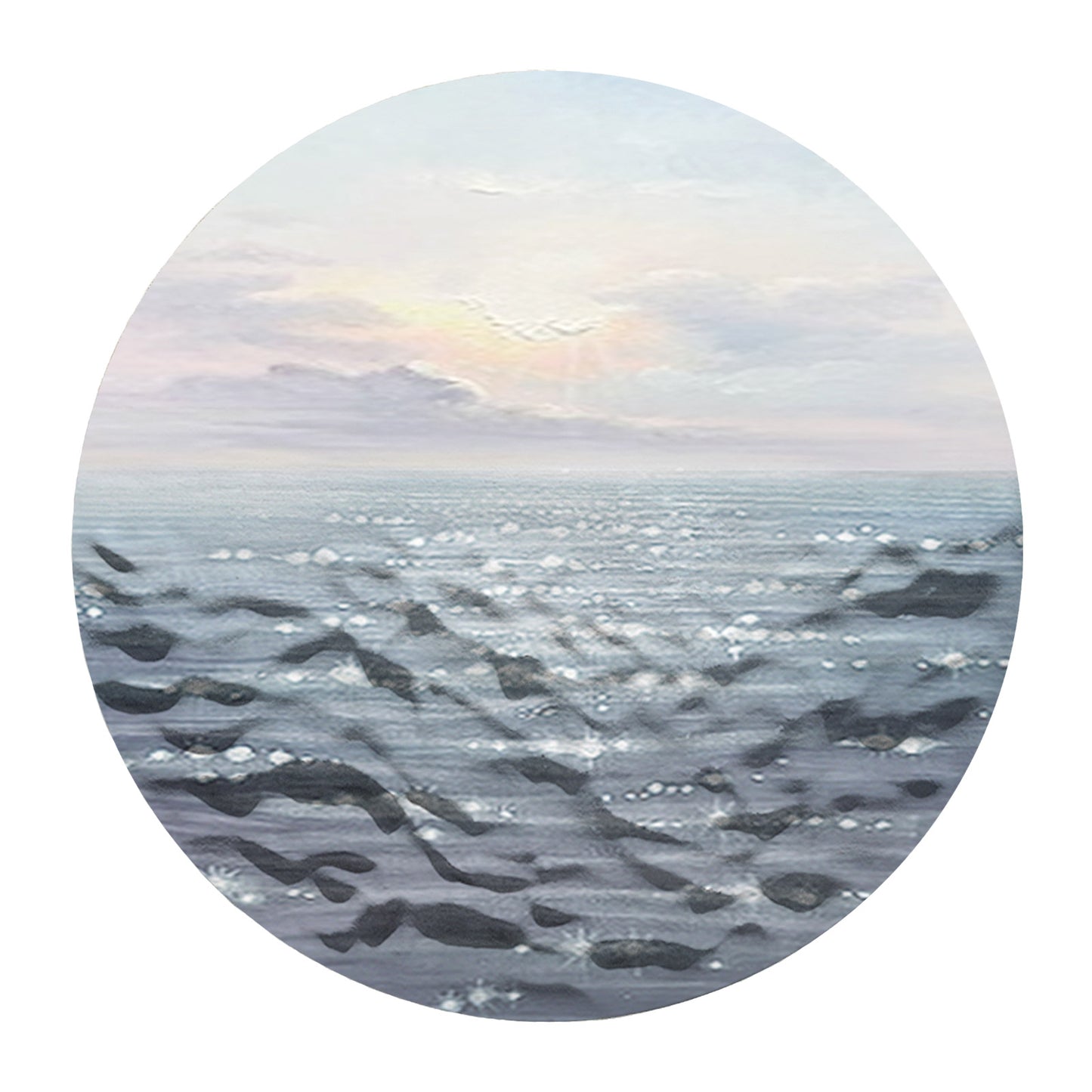 Sea Dawn Round Relief Wall Art