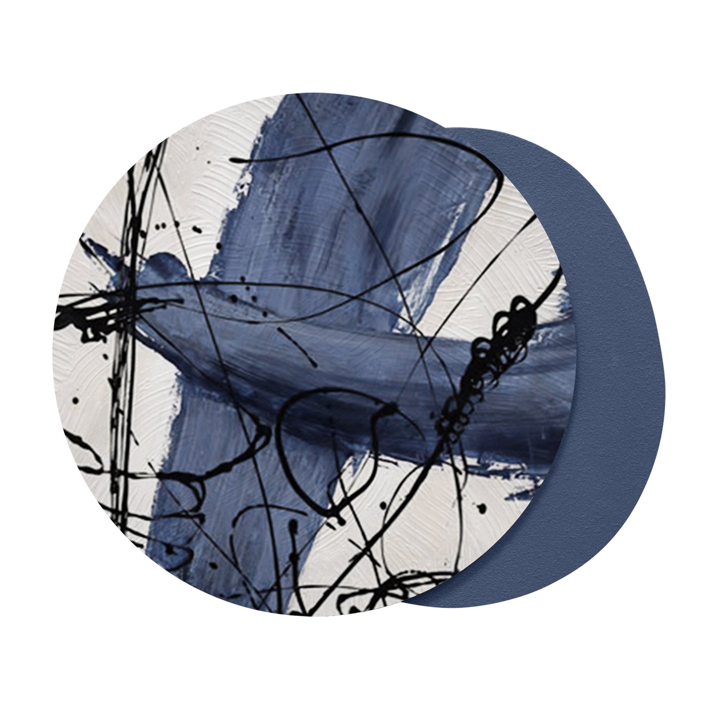 Taupe Ink Line Round Wall Art