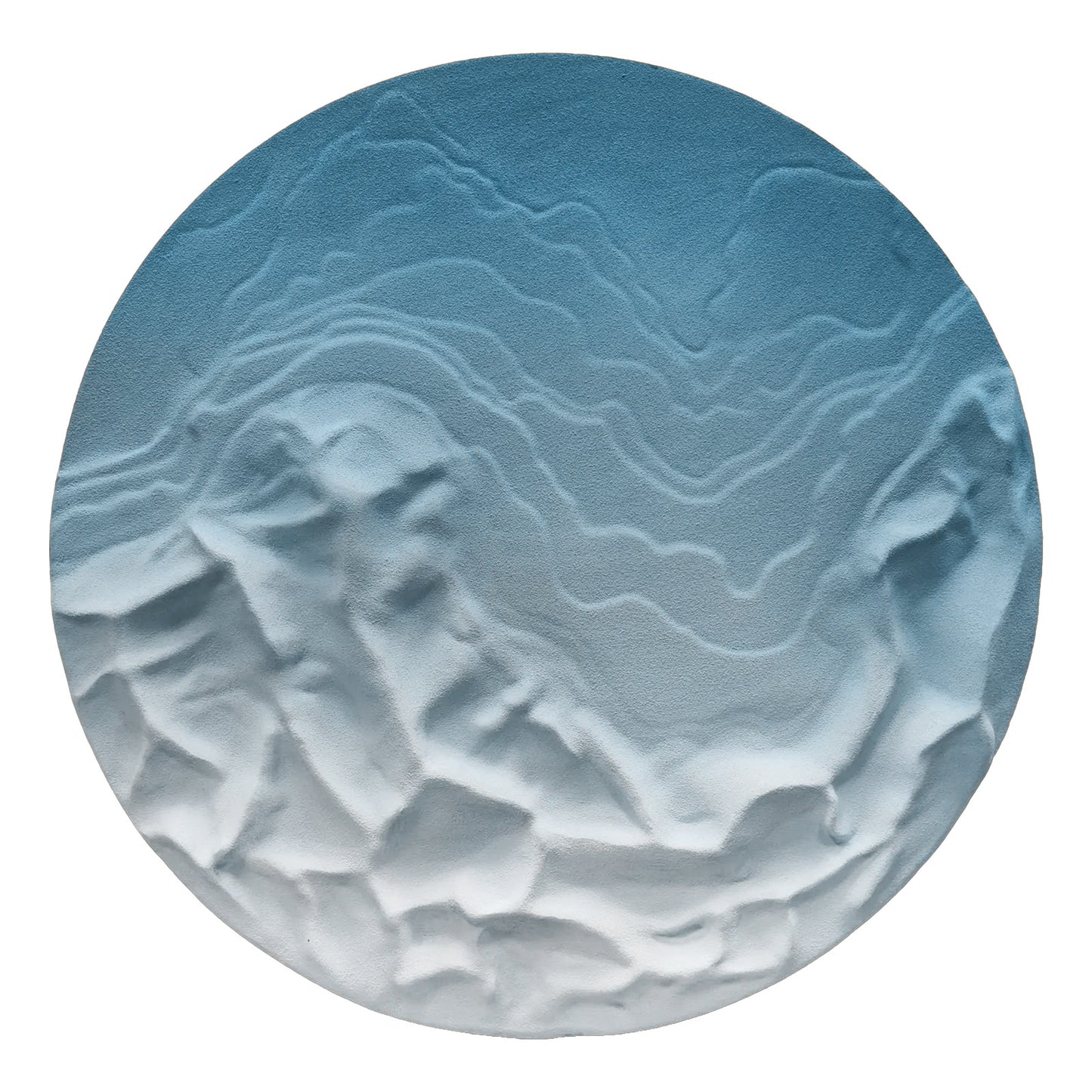 Sunlit Peaks Round Carved Relief