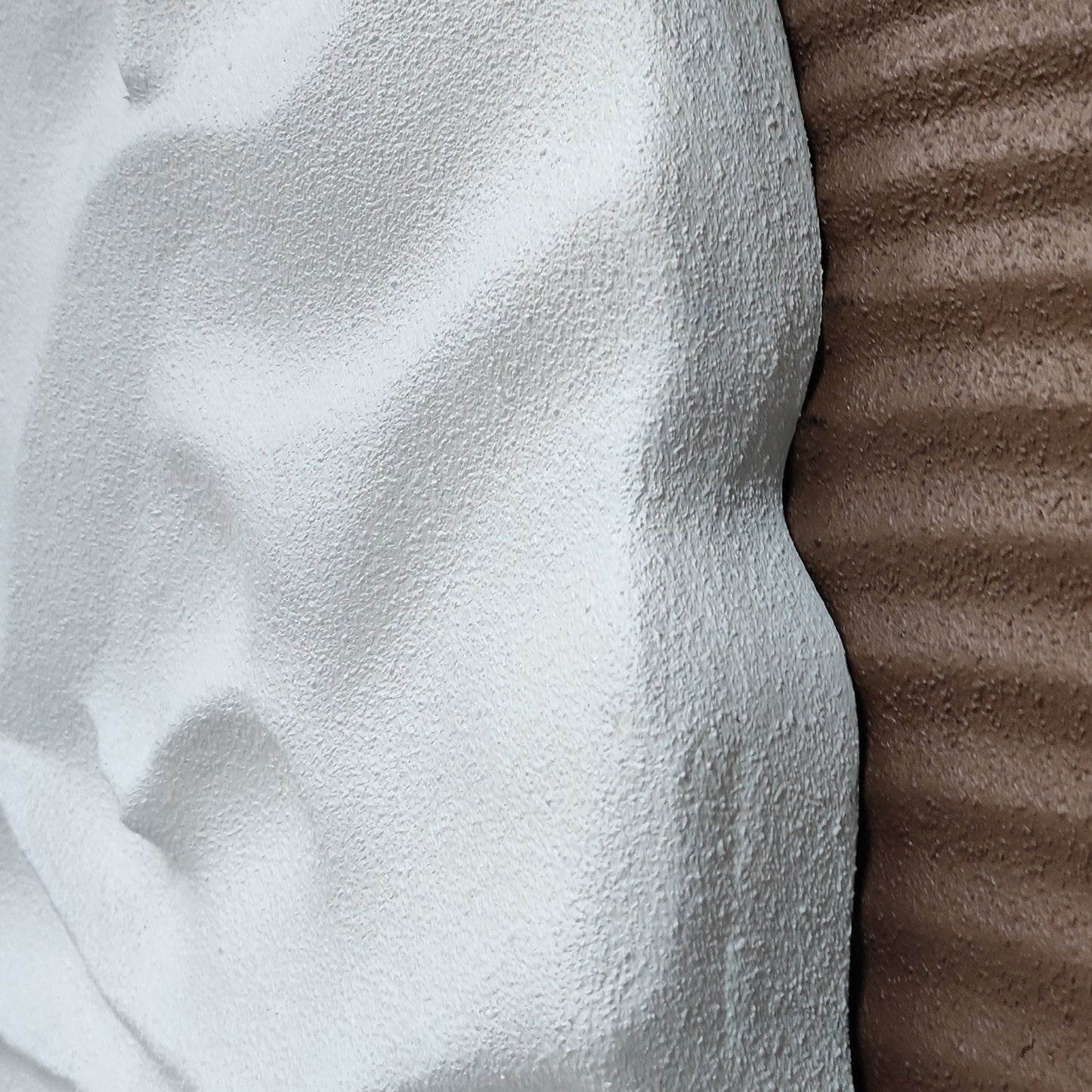 White Fold Brown Line Wall Relief