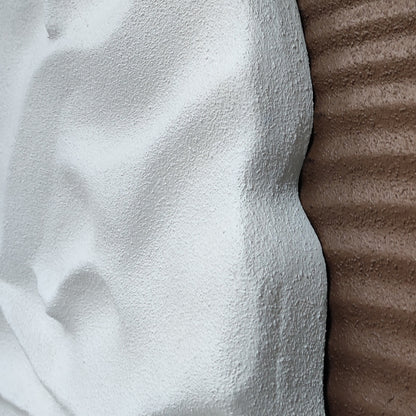 White Fold Brown Line Wall Relief