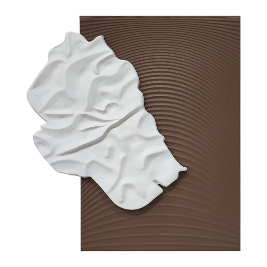 White Fold Brown Line Wall Relief