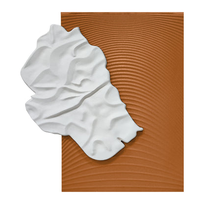 White Fold Brown Line Wall Relief