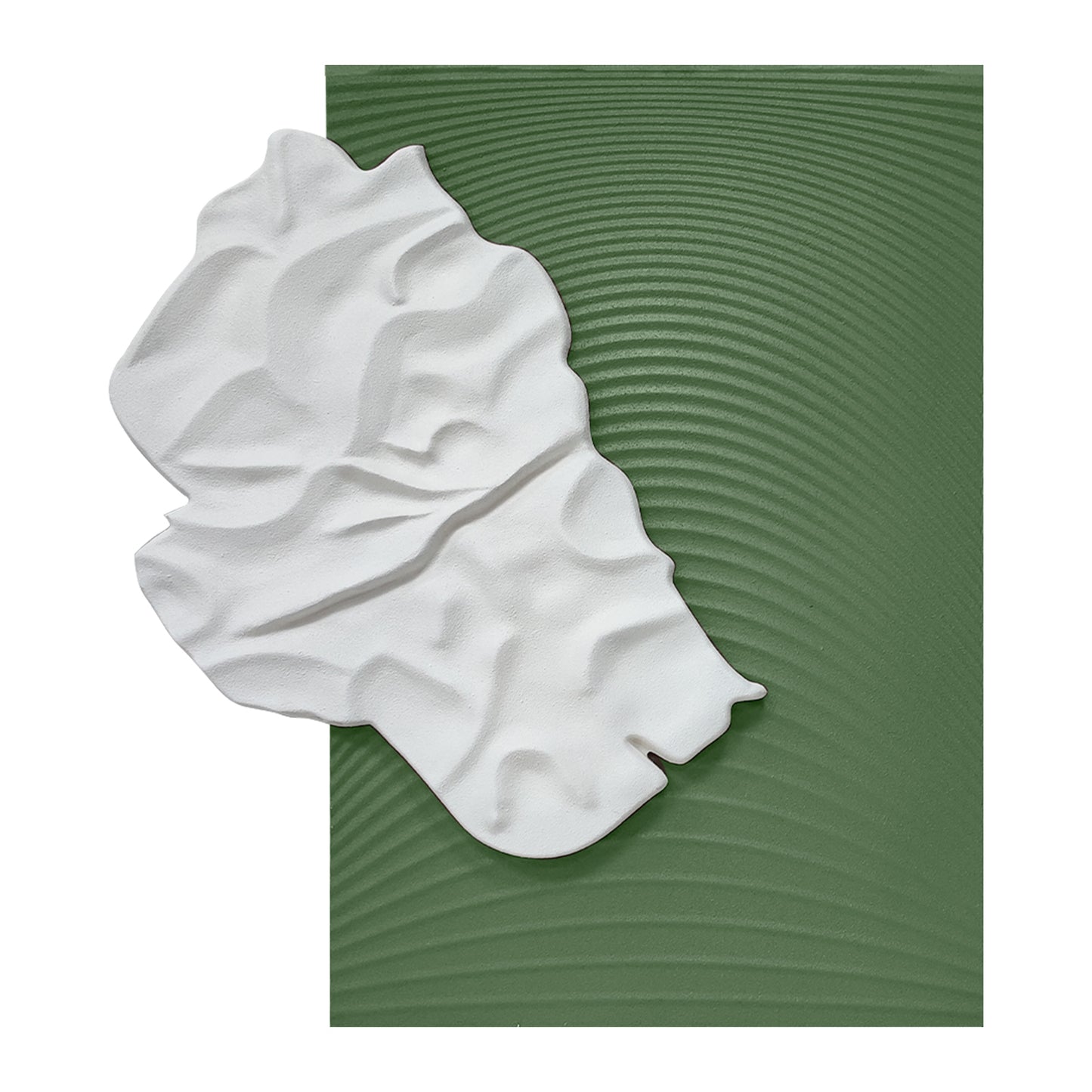 White Fold Brown Line Wall Relief