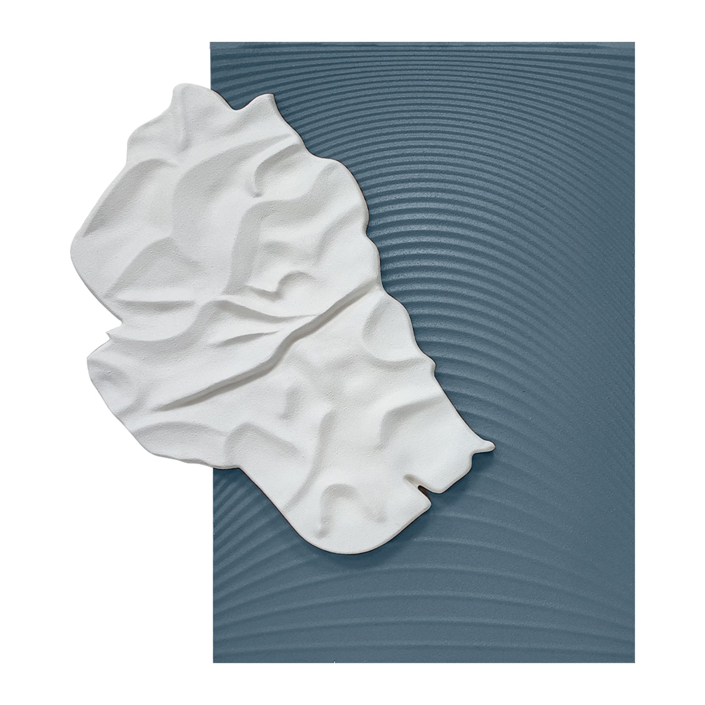 White Fold Brown Line Wall Relief