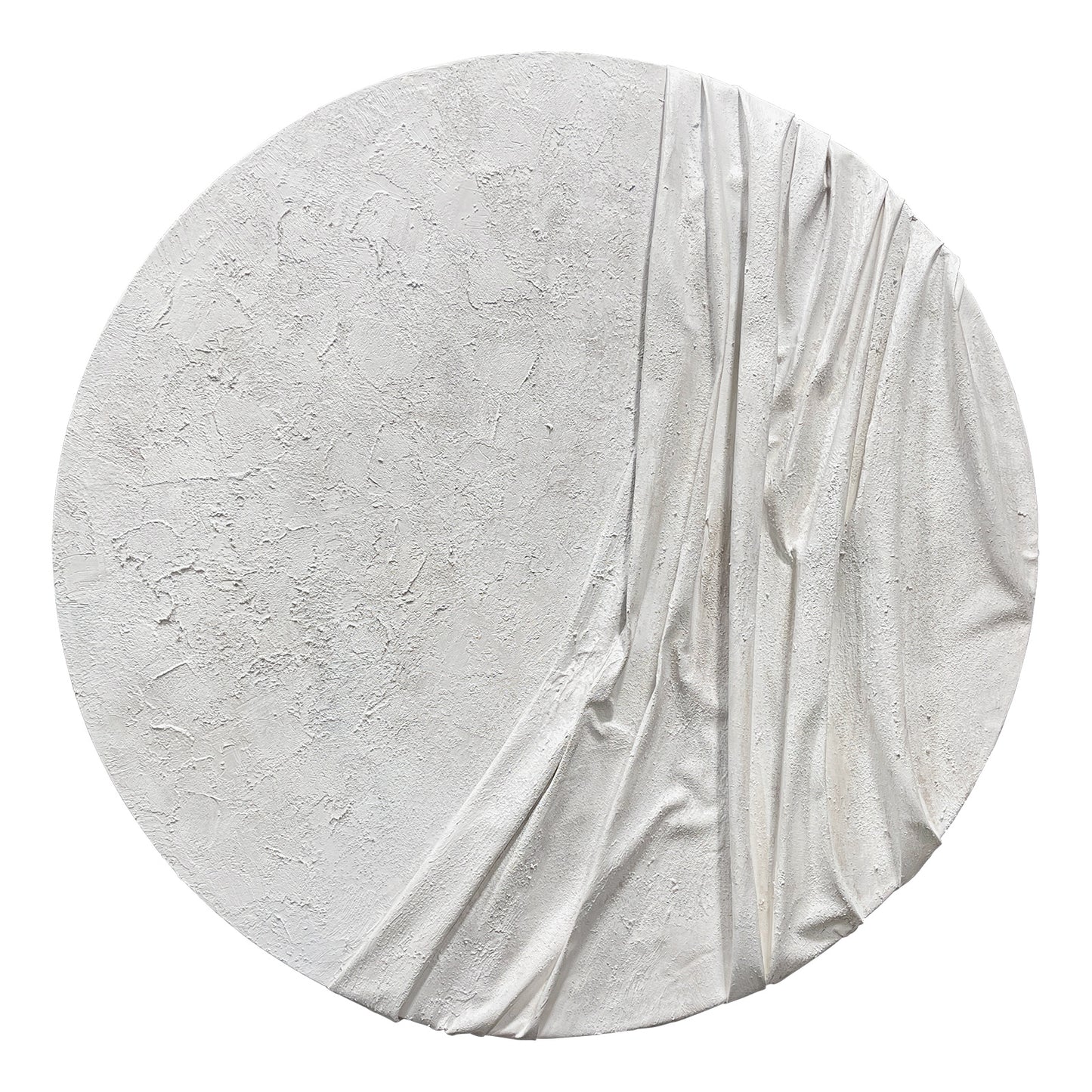 White Draped Round Wall Relief