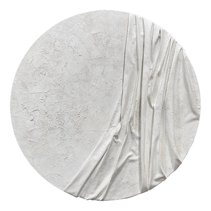 White Draped Round Wall Relief