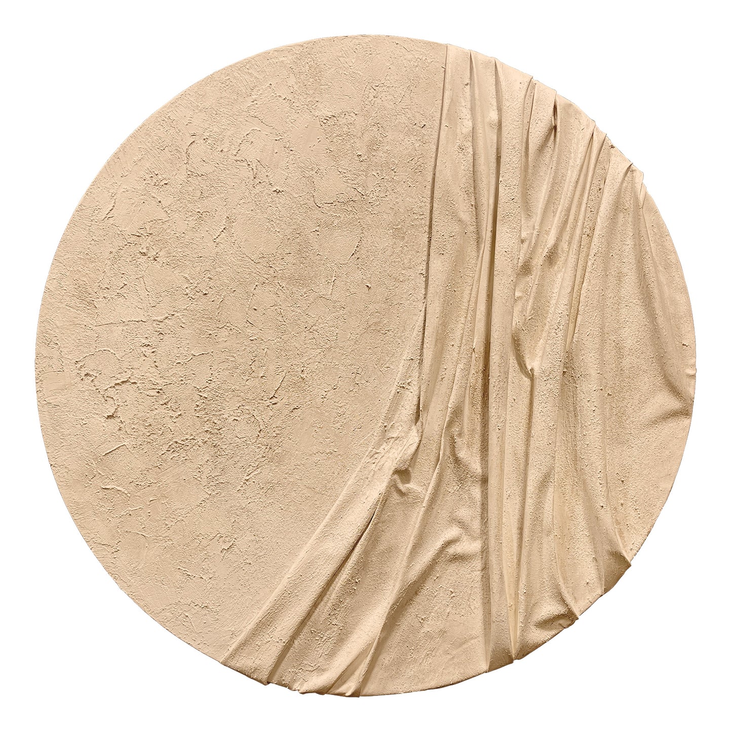 White Draped Round Wall Relief