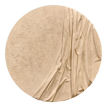 White Draped Round Wall Relief