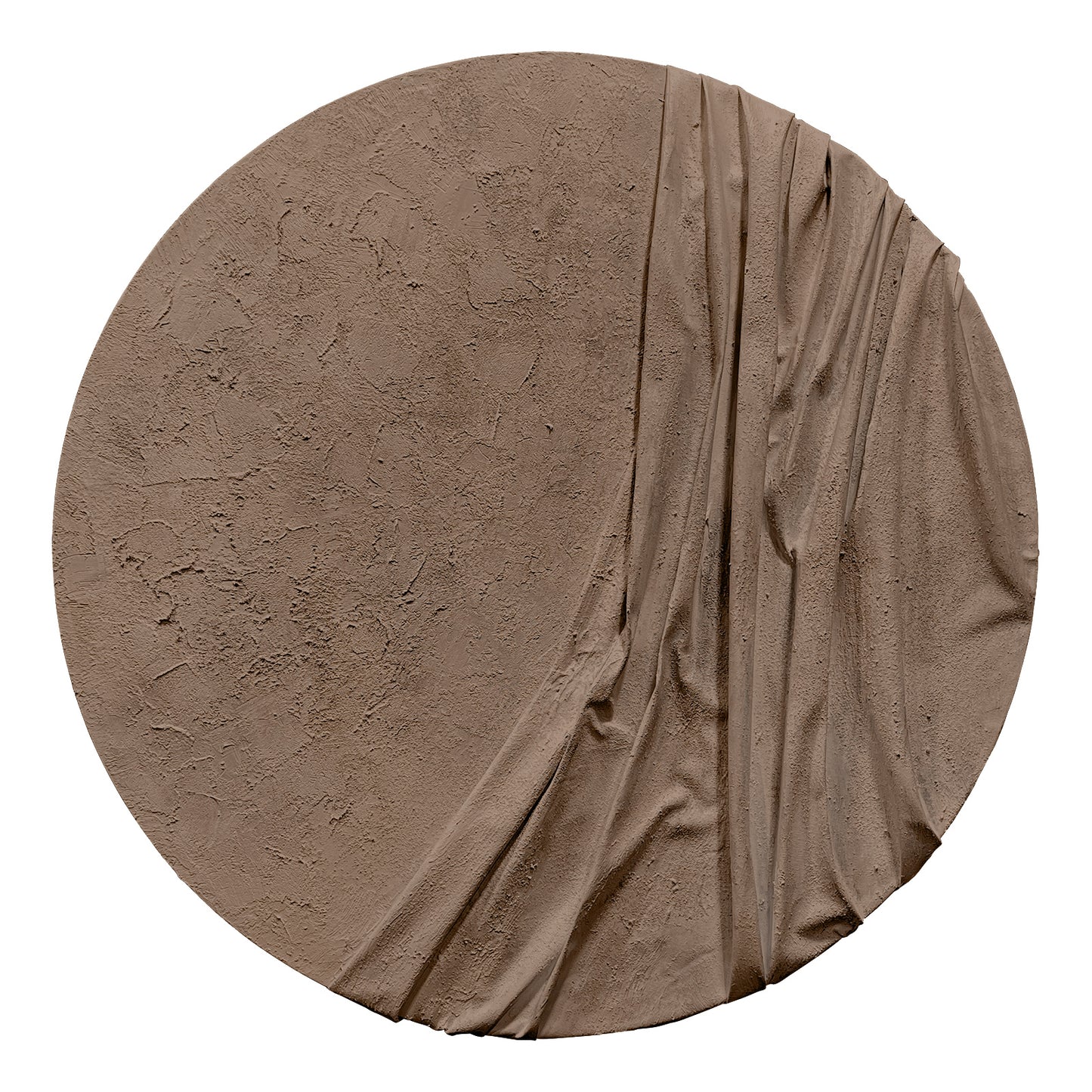 White Draped Round Wall Relief