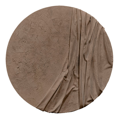 White Draped Round Wall Relief