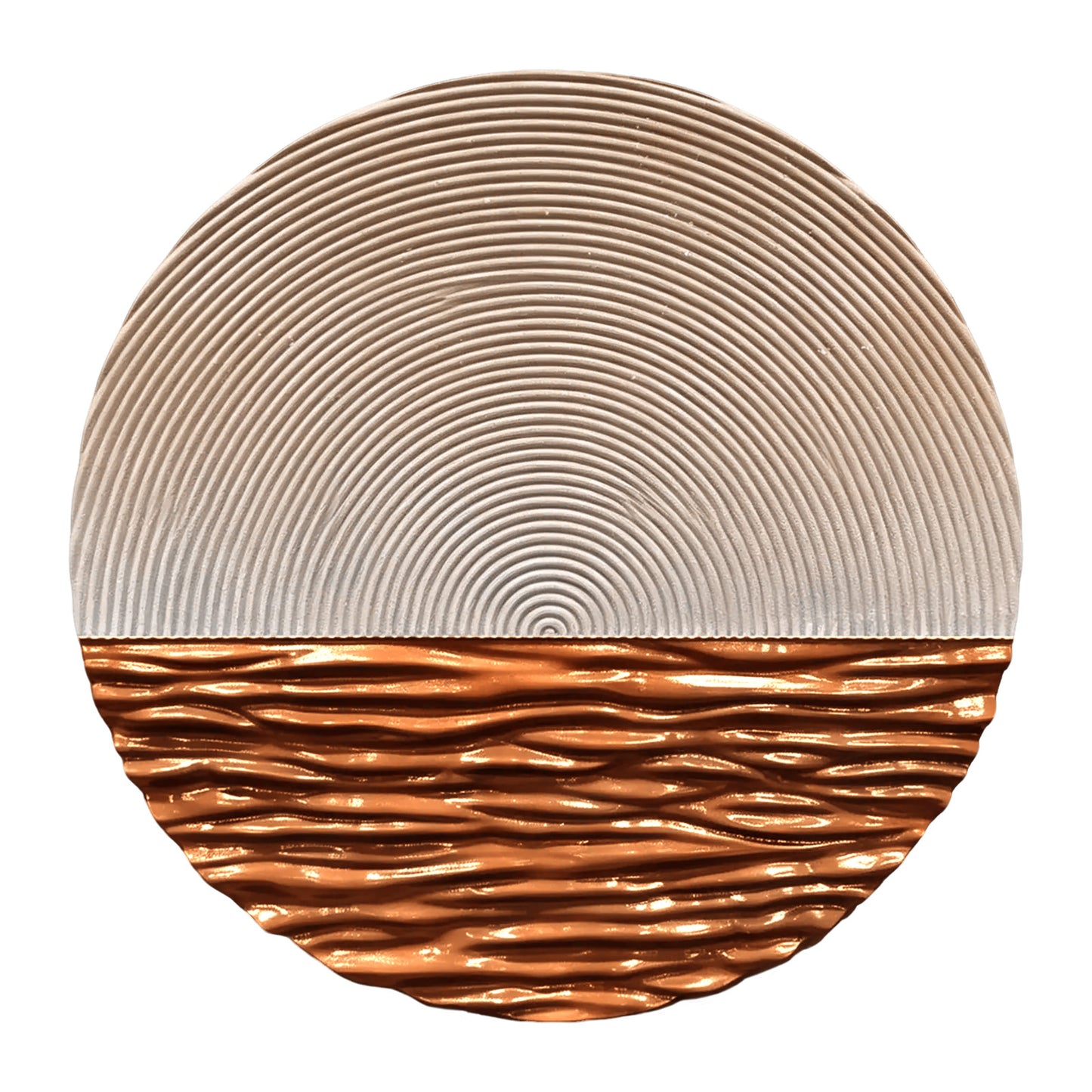 Copper Tide Round Textured Wall Art