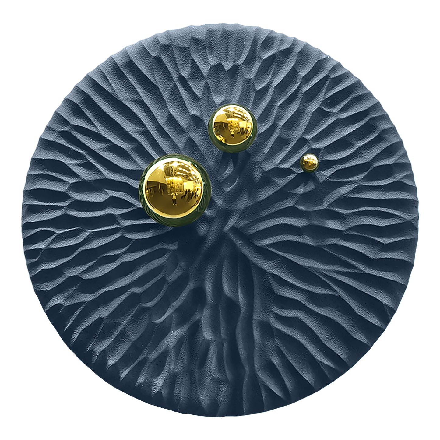 Emerald Ripple Gold Orb Wall Art