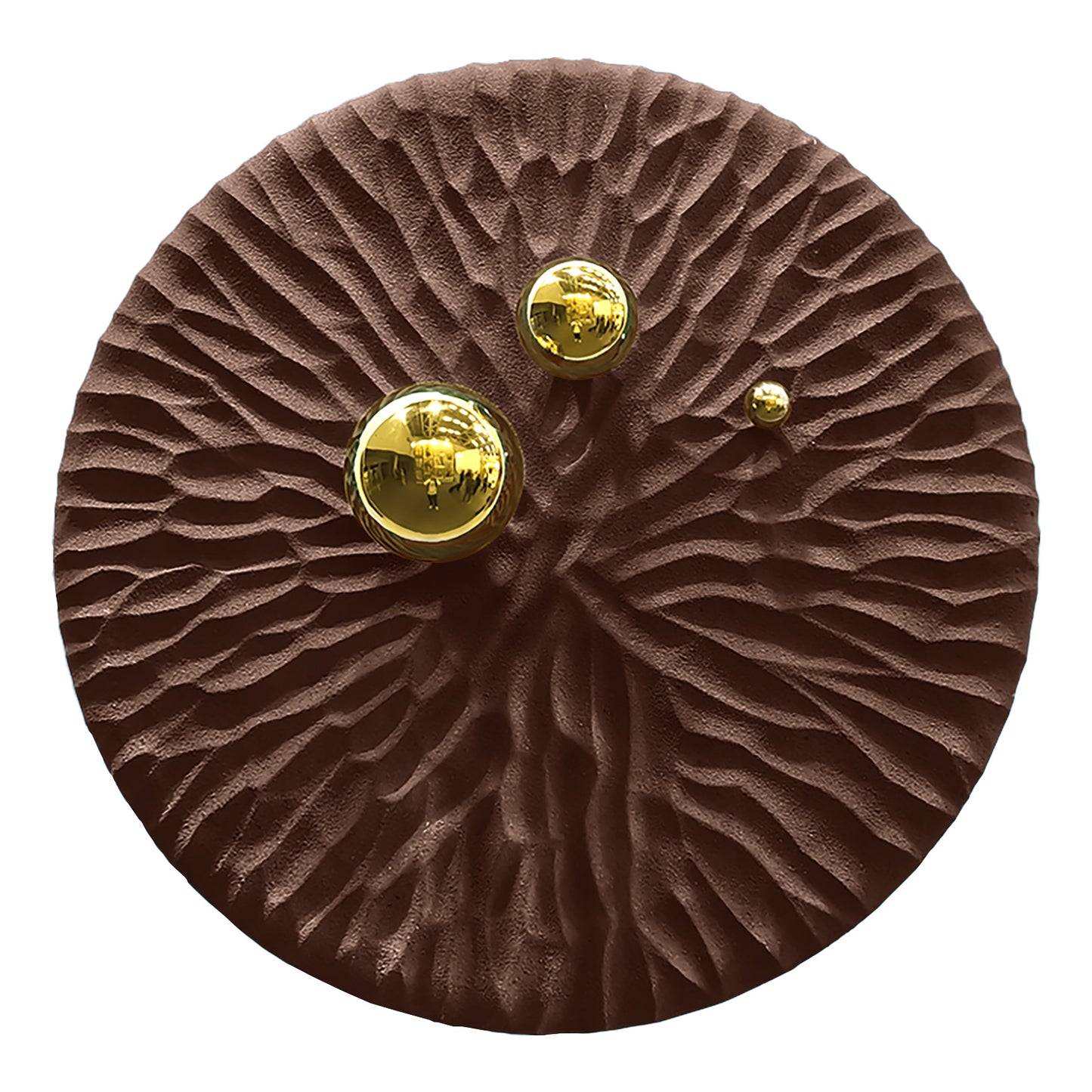 Emerald Ripple Gold Orb Wall Art