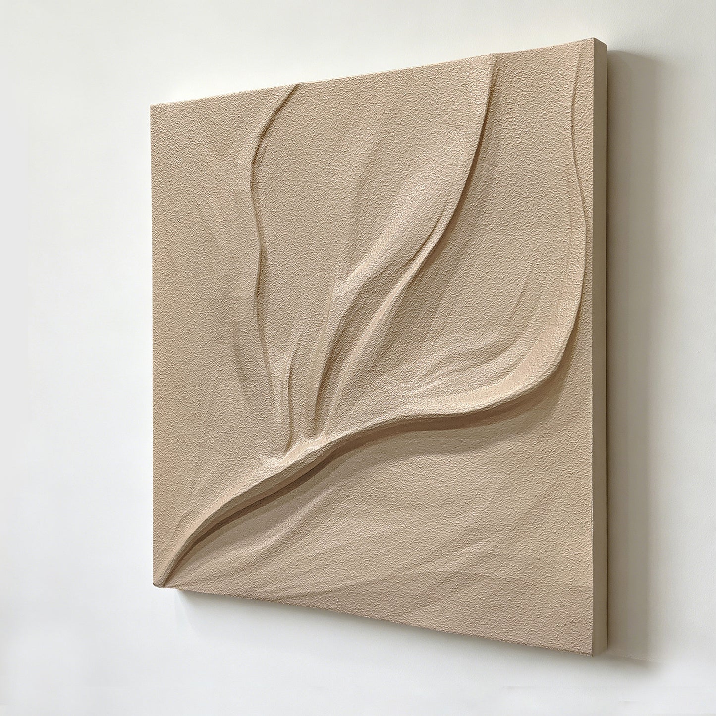 Ivory Leaf Carved Wall Relief