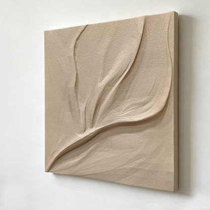 Ivory Leaf Carved Wall Relief