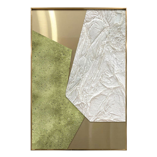 Ivory Gold Folded Texture Art