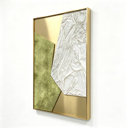 Ivory Gold Folded Texture Art