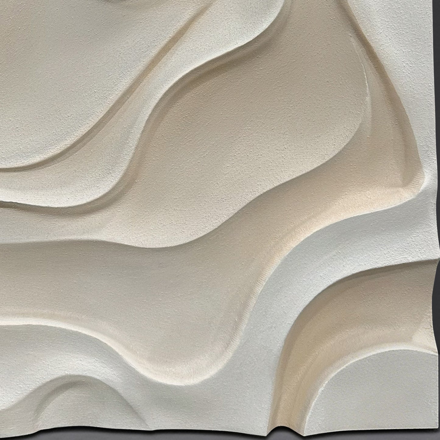 Ivory Wave Carved Wall Panel
