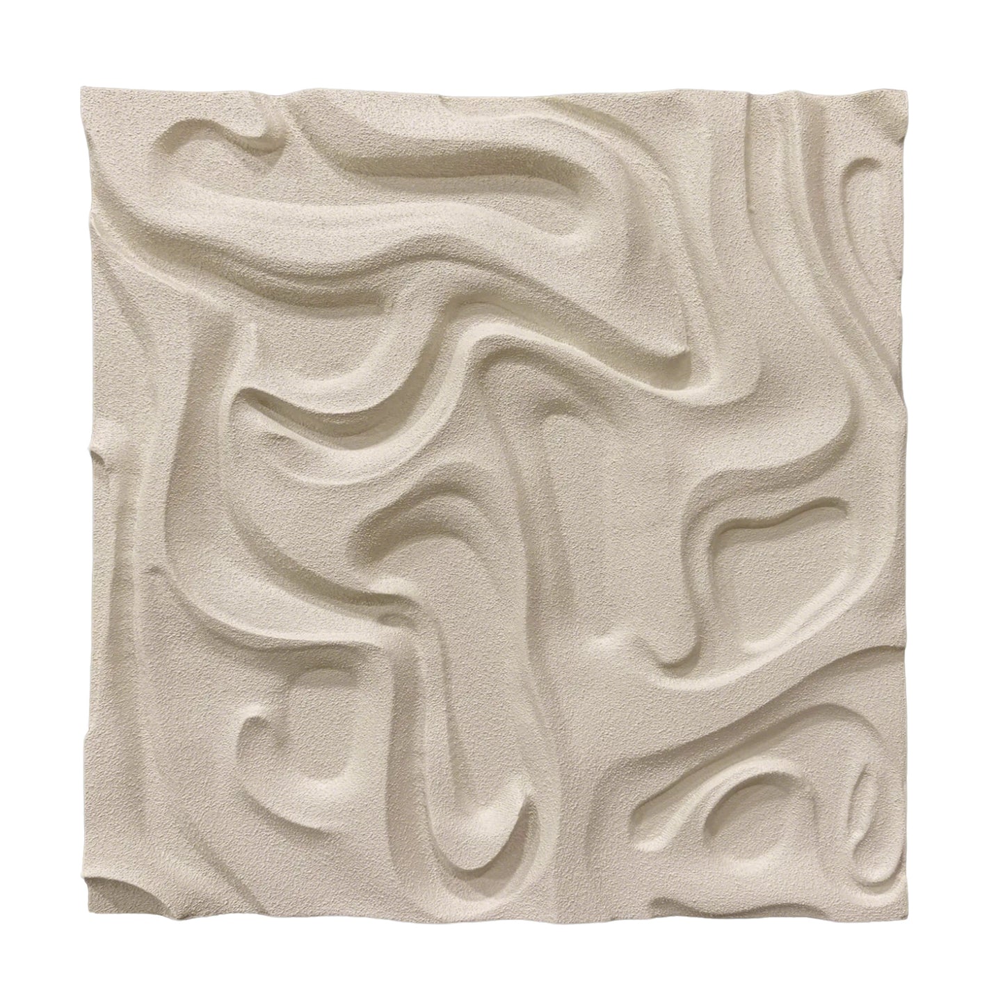 Ivory Wave Carved Wall Panel