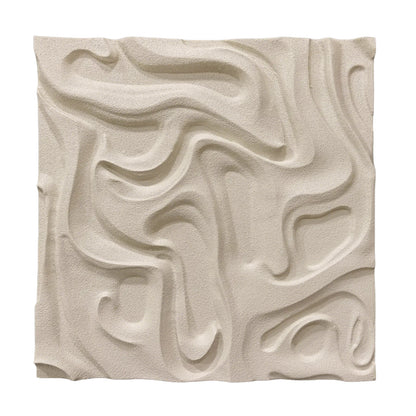 Ivory Wave Carved Wall Panel