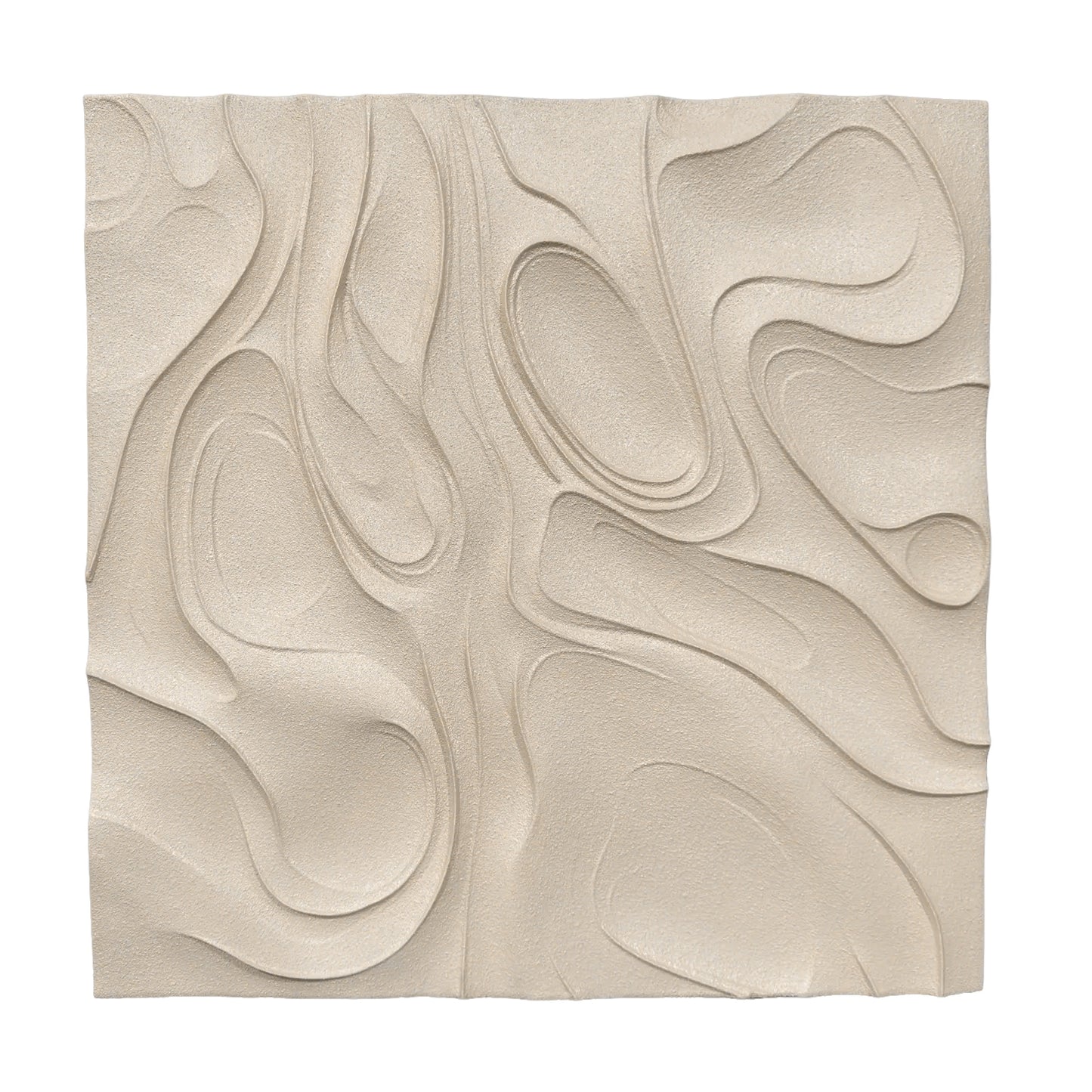 Ivory Wave Carved Wall Panel