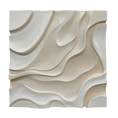 Ivory Wave Carved Wall Panel