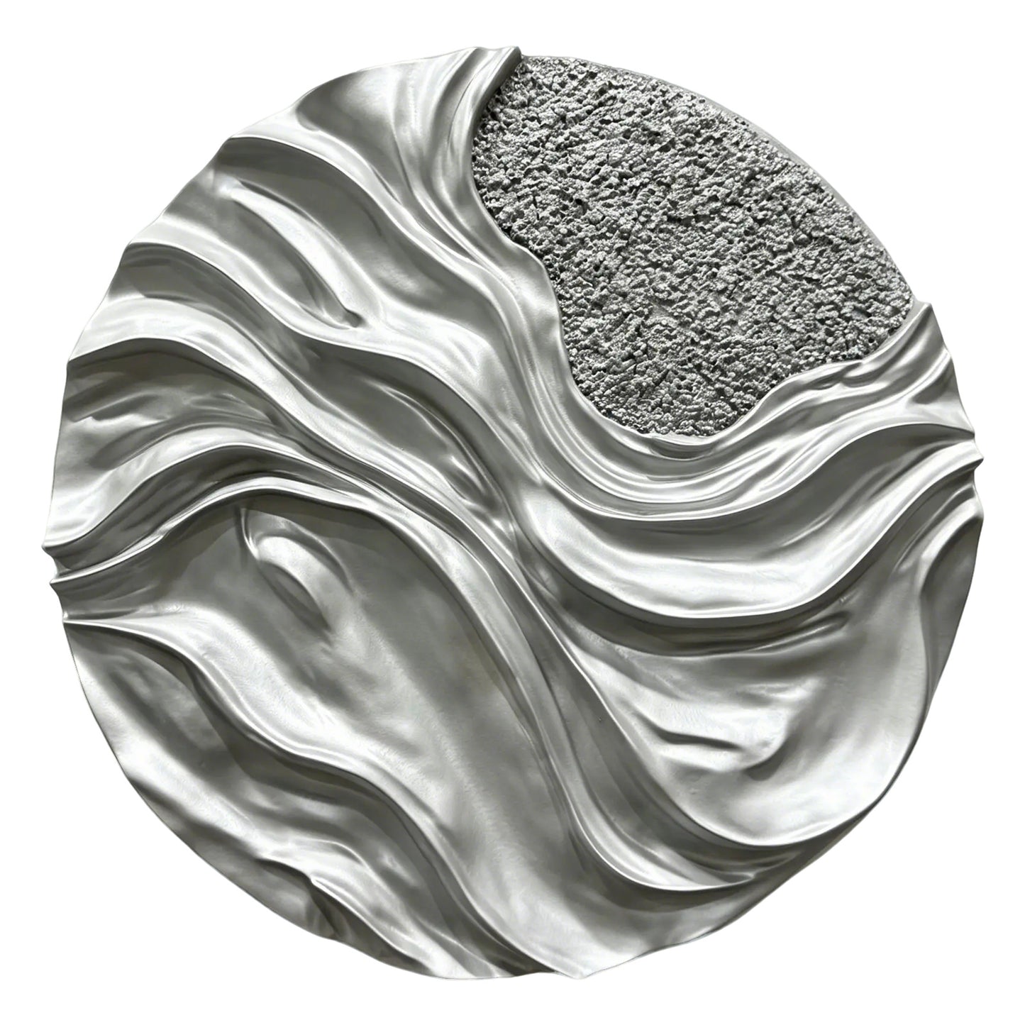 Silver Molten Circle Wall Relief