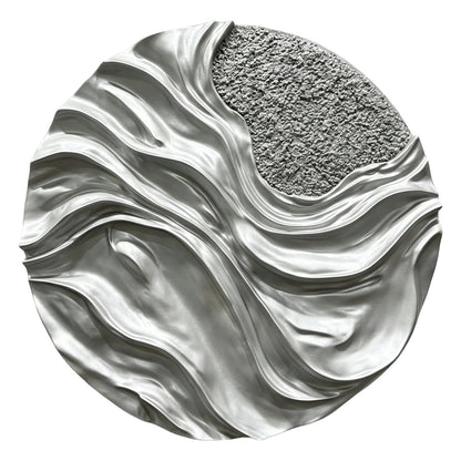Silver Molten Circle Wall Relief