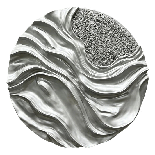 Silver Molten Circle Wall Relief
