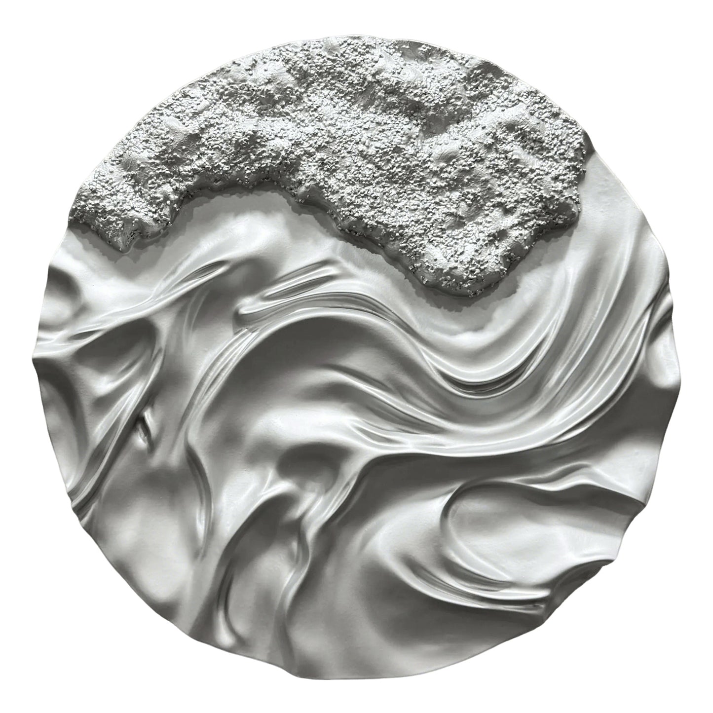 Silver Molten Circle Wall Relief