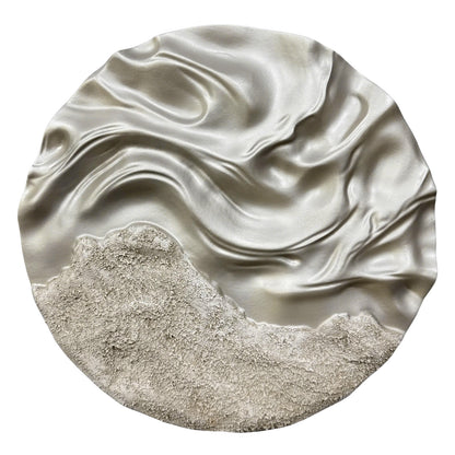 Silver Molten Circle Wall Relief