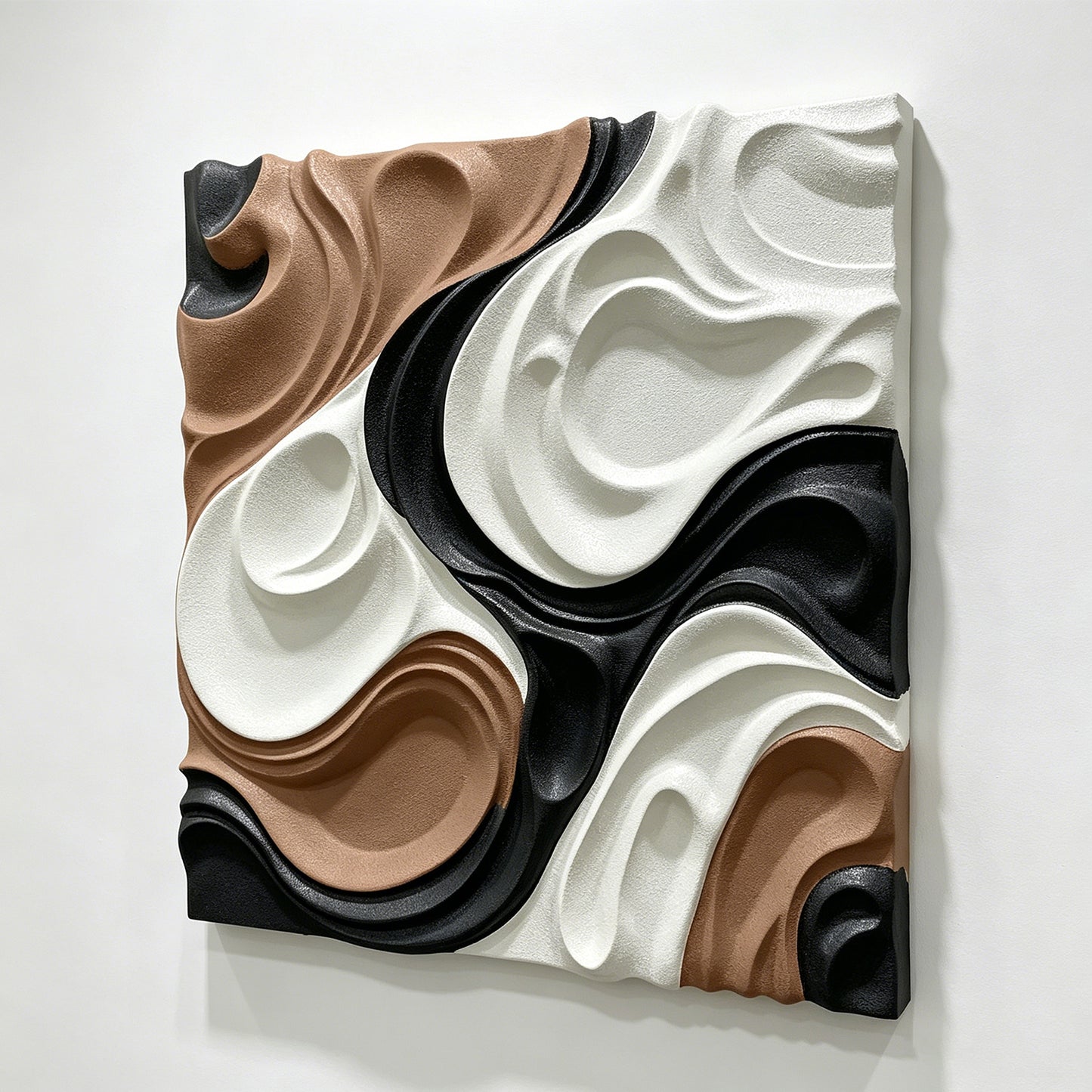 Black Copper Ivory Flow Wall Sculpture