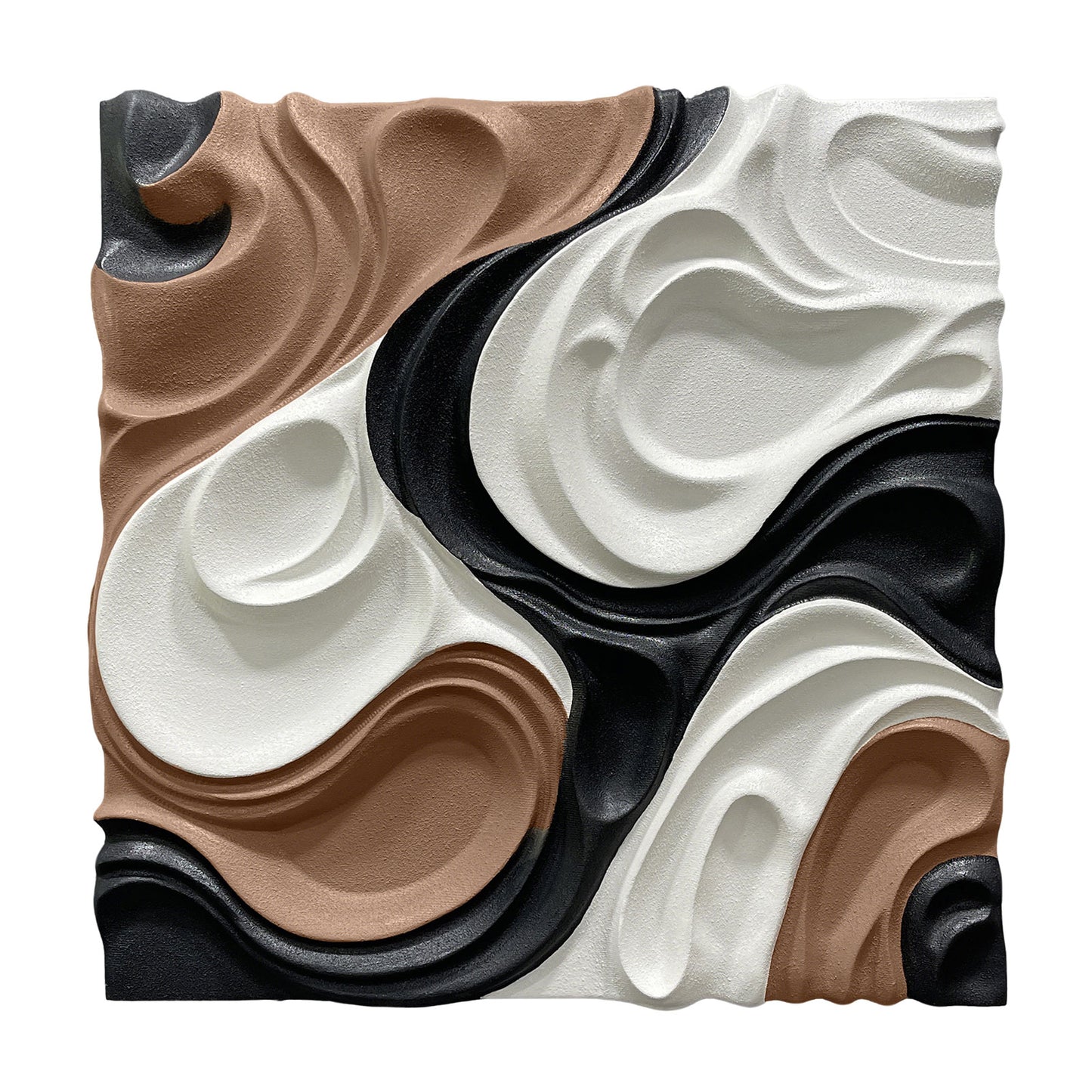 Black Copper Ivory Flow Wall Sculpture