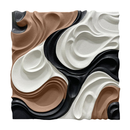Black Copper Ivory Flow Wall Sculpture