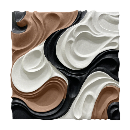 Black Copper Ivory Flow Wall Sculpture